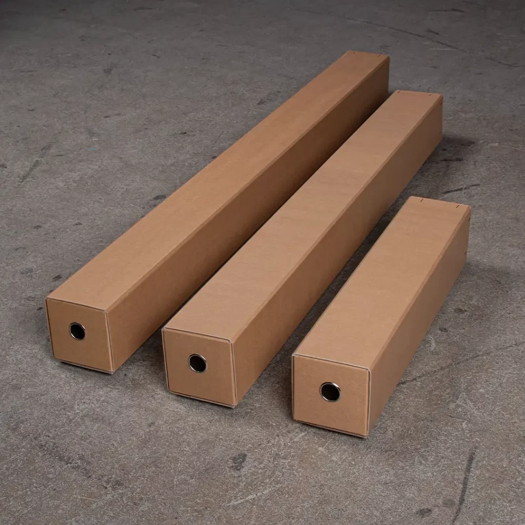 Eripituisia arkistoputkia vierekkäin aseteltuna.